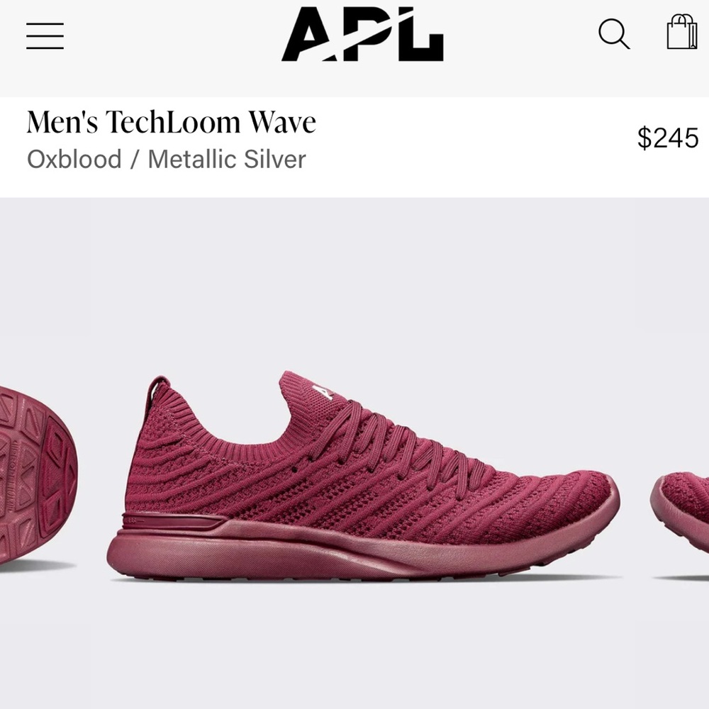NIB Men's TechLoom Wave Oxblood / Metallic Silver sz. 9.5 or Women’s 11